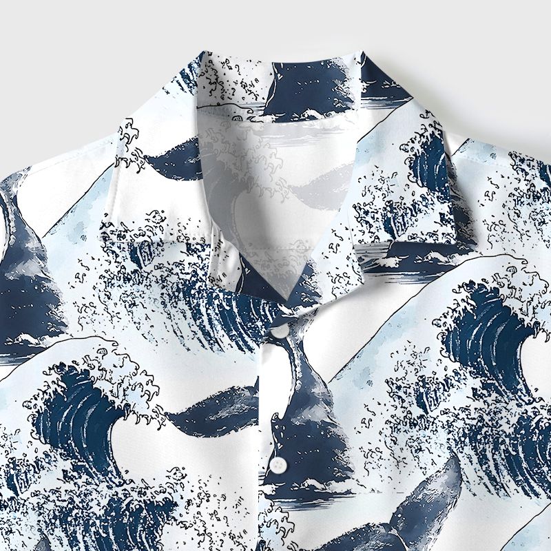 Japanese Cuban Collar Shirt for Summer