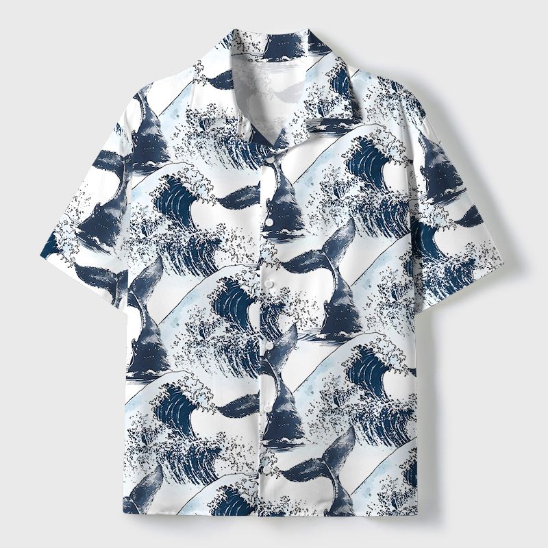 Vintage Wave Art Shirt for Vacation