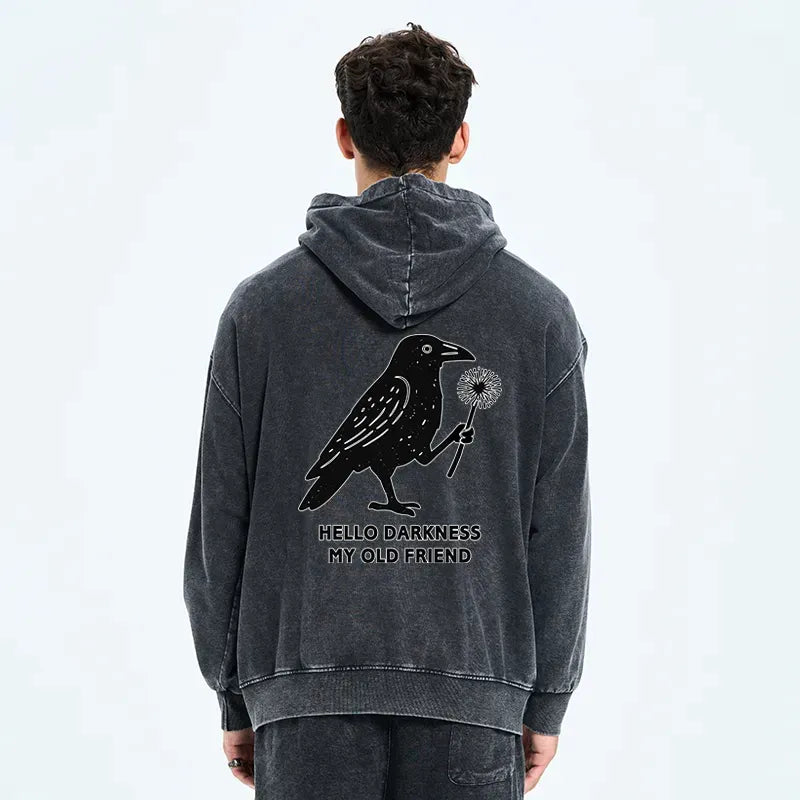 Japanese Crow Zip Hoodie for Streetwear