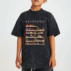 Japanese Santa Claus Washed Tee for Kids