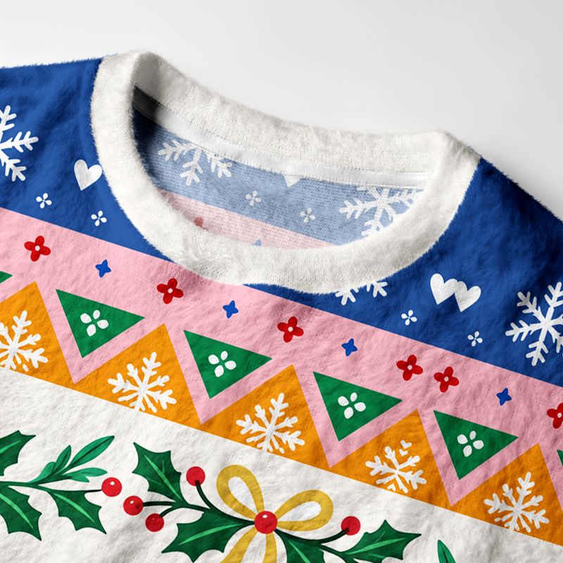 Kyoto-Lion Christmas Dogs Of Joy Fuzzy Christmas Ugly Sweatshirt