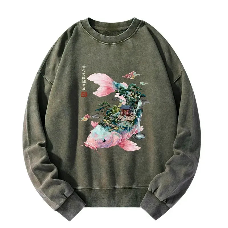 Flowing Koi Pullover for Daily Wear