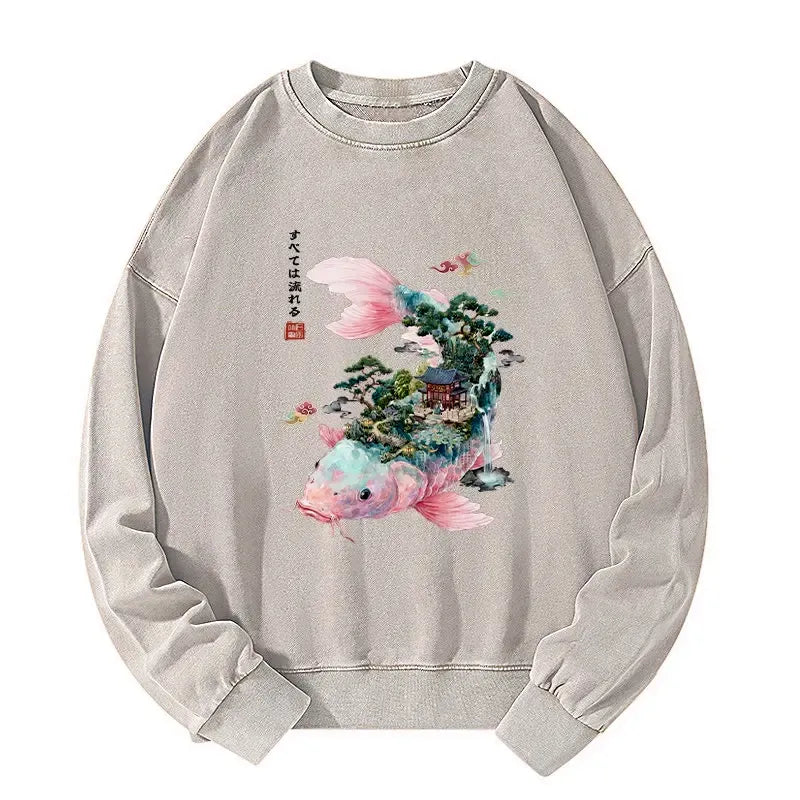Flowing Koi Pullover for Daily Wear