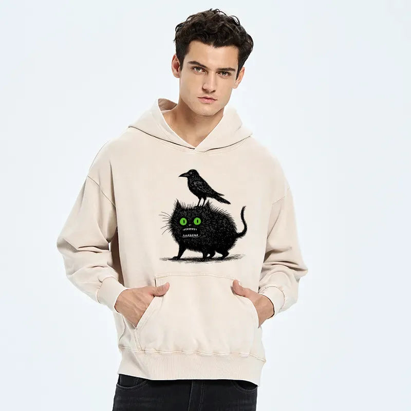 Kyoto-Lion black cat hoodie streetwear