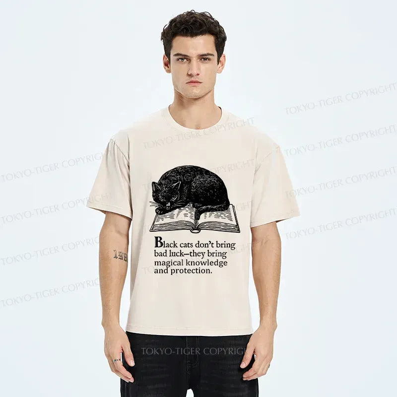Washed Unisex Cat T-Shirt for Gift Idea
