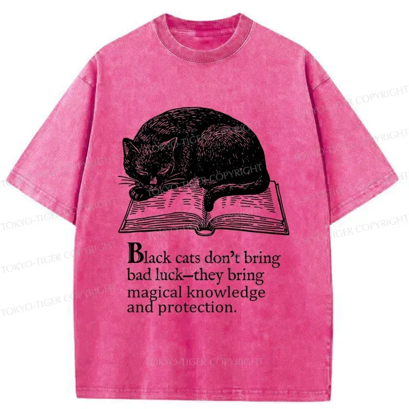 Washed Unisex Cat T-Shirt for Gift Idea