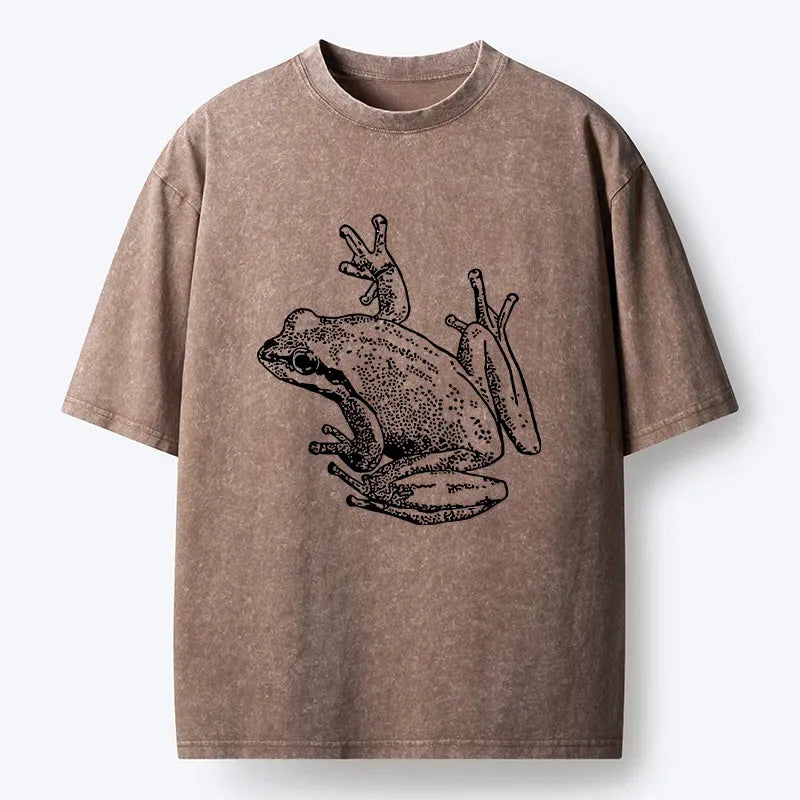 Kyoto-Lion Frogs Lying On Clothes Washed T-Shirt