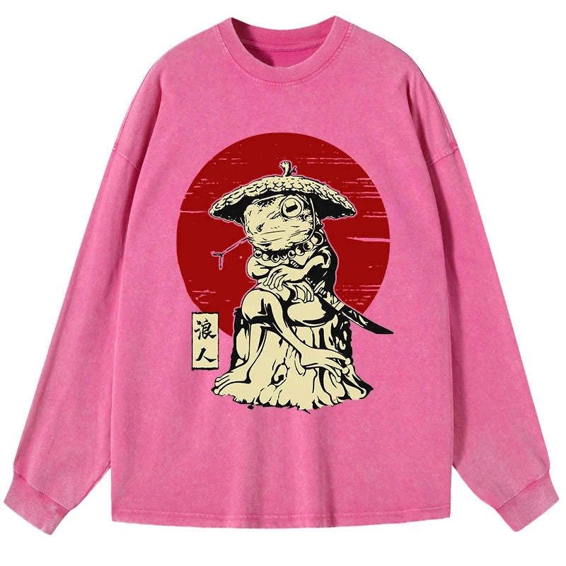 Japanese Frog Samurai Long Sleeve T-Shirt