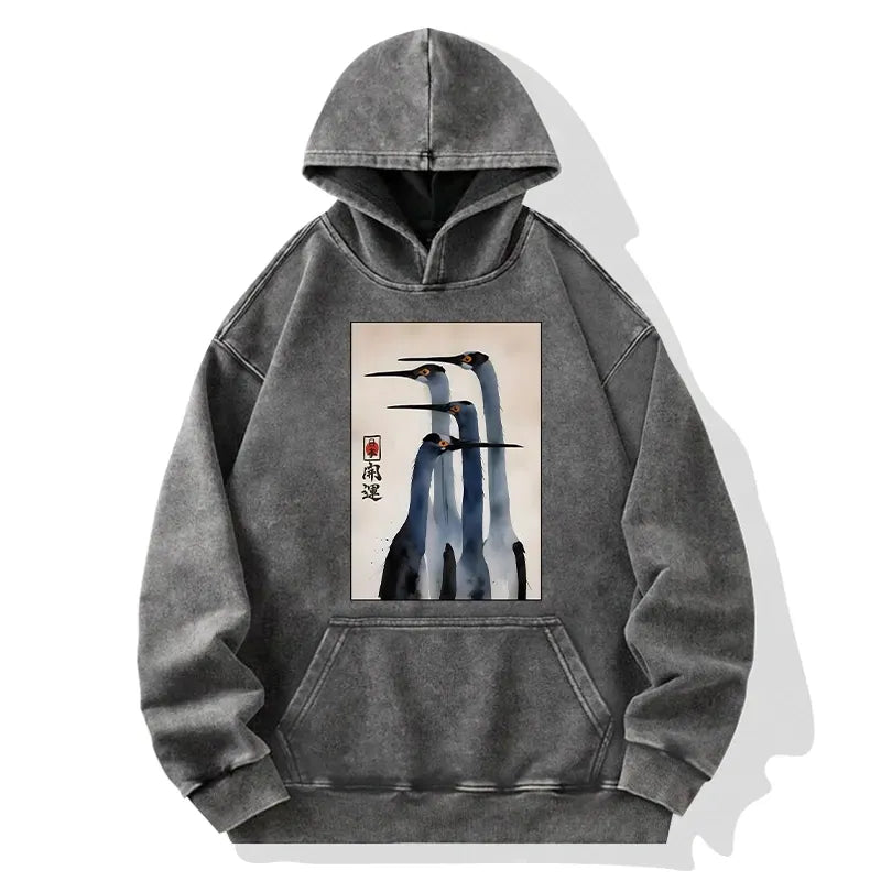 Sandhill Crane Washed Hoodie Gift Idea