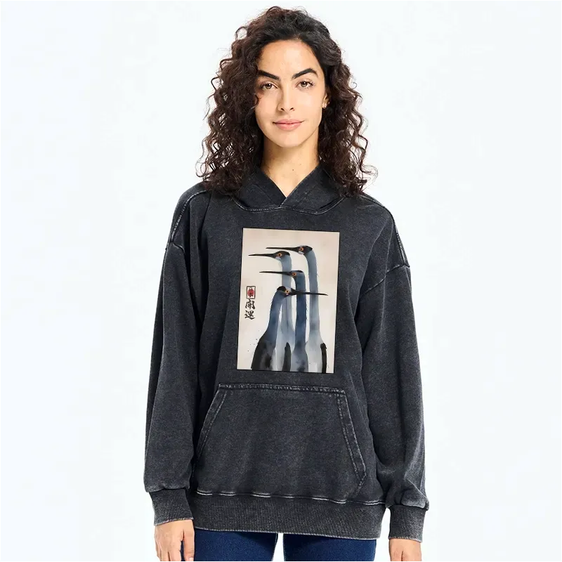 Sandhill Crane Washed Hoodie Gift Idea