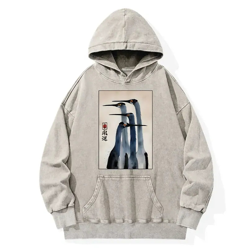 Sandhill Crane Washed Hoodie Gift Idea