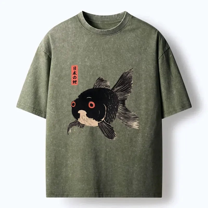 Japanese Goldfish Art T-Shirt for Streetwear