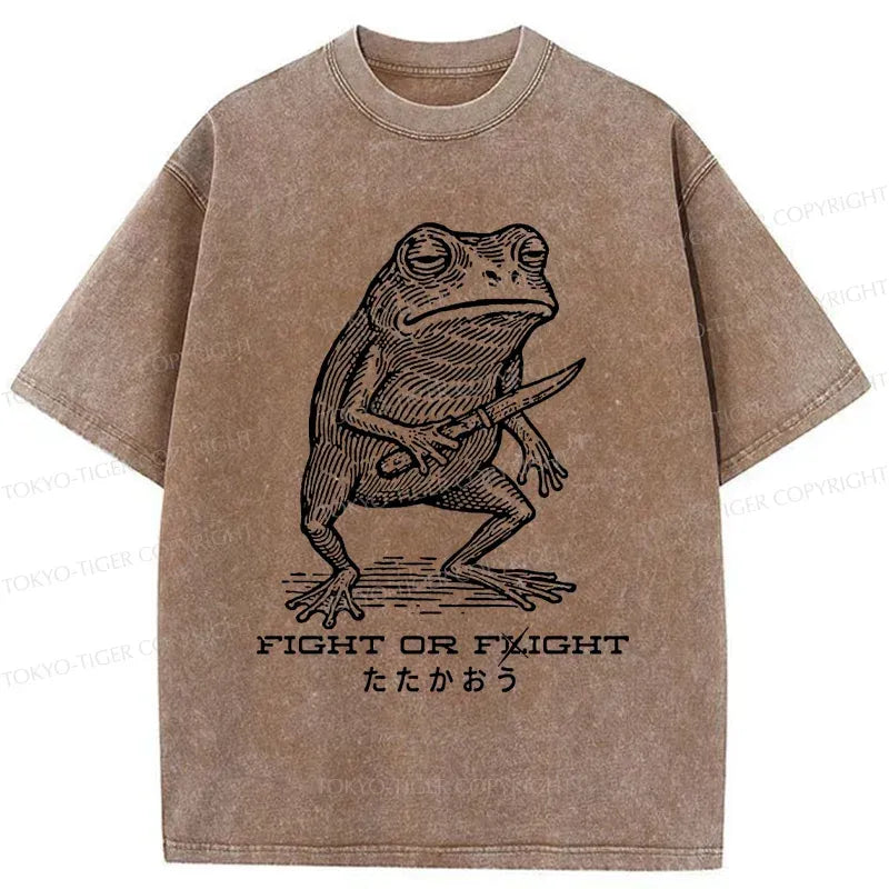 Kyoto-Lion Fighting Frog Washed T-Shirt