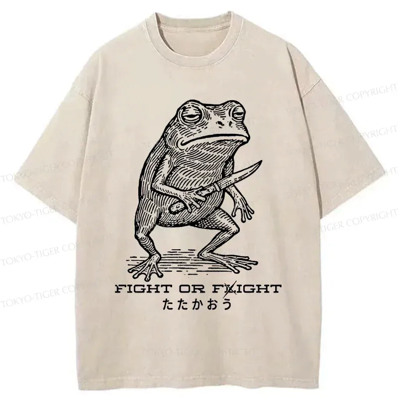 Kyoto-Lion Fighting Frog Washed T-Shirt