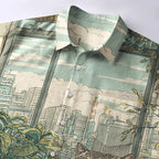 Kyoto-Lion Funny Cat Meditating Button-up Shirt