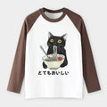 Trendy Japanese Ramen Cat Long Sleeve
