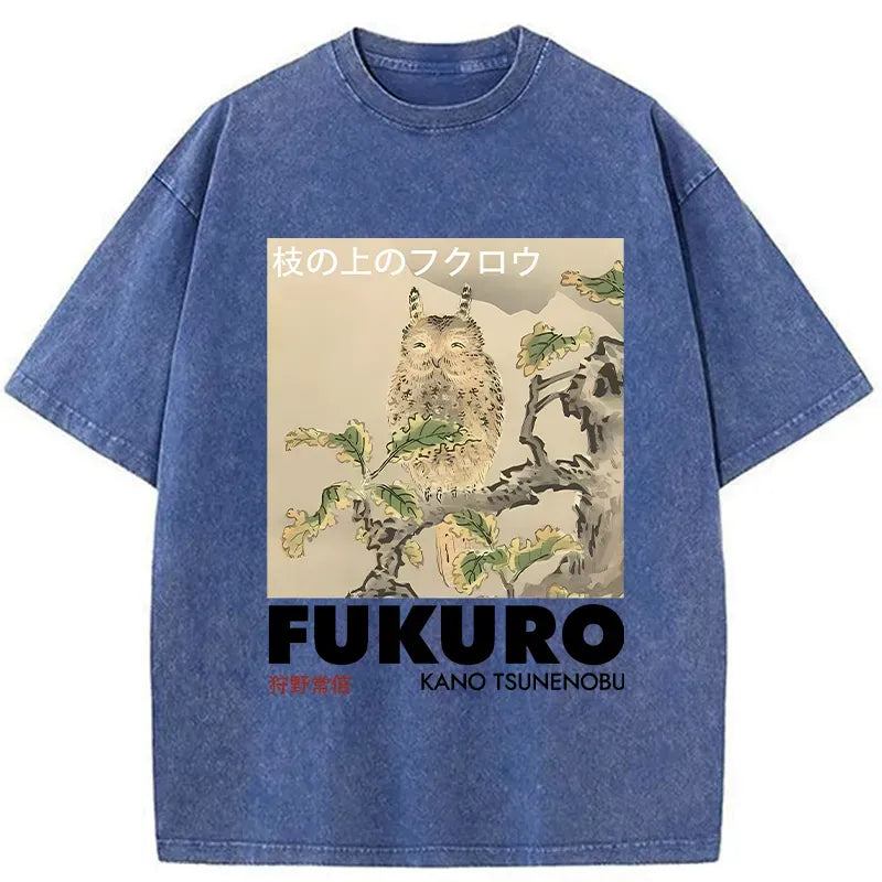 kyoto lion owl washed tee for men