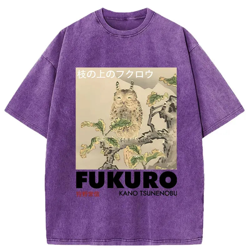kyoto lion owl washed tee for men