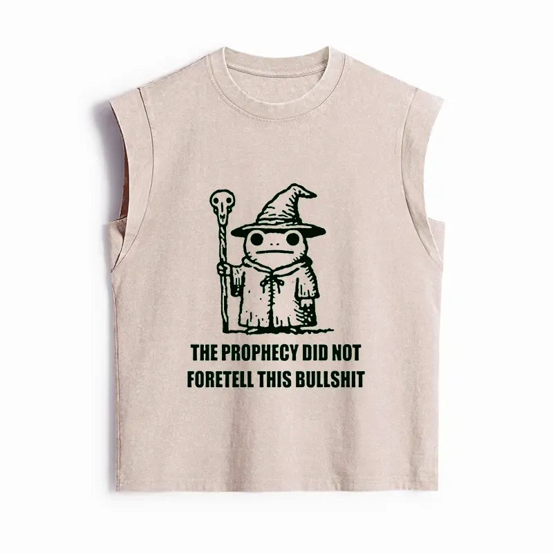 Kyoto-Lion Funny Meme Wizard Frog Weird Prophecy Women's Washed Tank Tops
