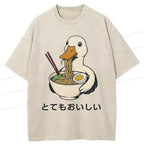 Japanese Ramen Washed T-Shirt for Daily Wear