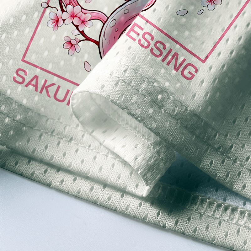 Trendy Sakura Mesh Jersey for Vacation