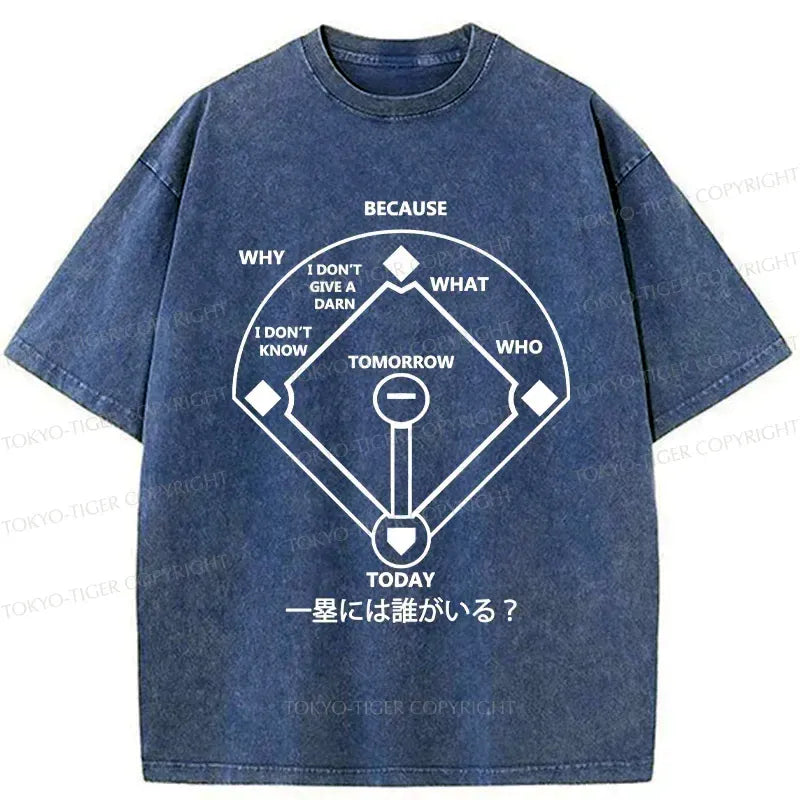 Kyoto-Lion Funny Baseball Joke Washed T-Shirt