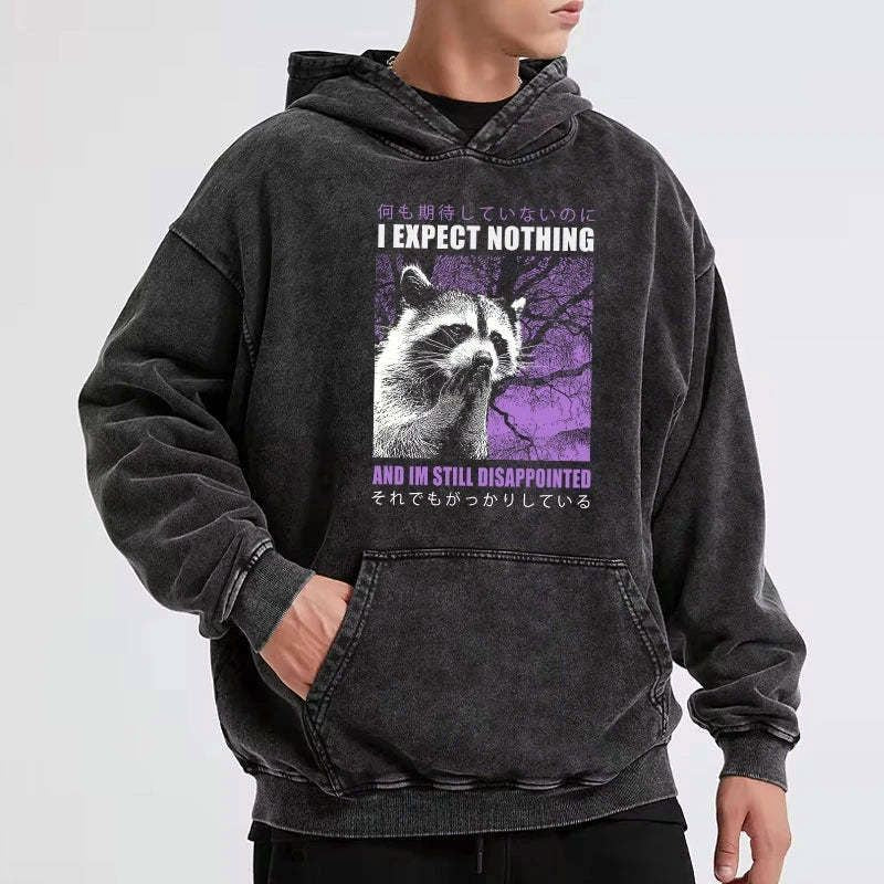 Kyoto-Lion Disappointed Raccoon Japanese Washed Hoodie