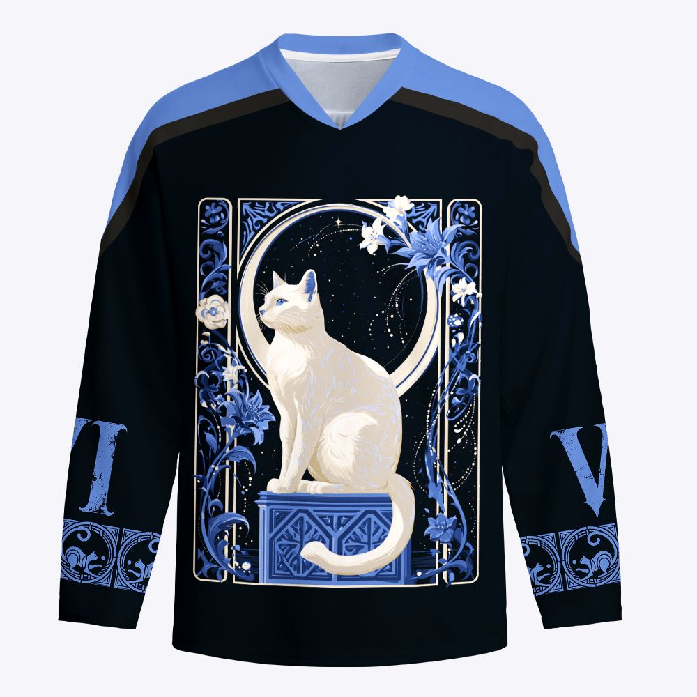 Kyoto-Lion Lunar Cat Long-Sleeve Hockey Jersey