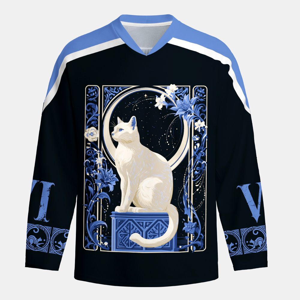 Kyoto-Lion Lunar Cat Long-Sleeve Hockey Jersey