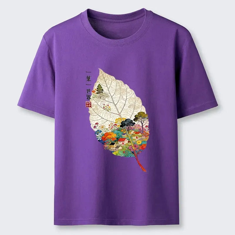 Kyoto-Lion One Leaf Holds A Tiny Colorful World Classic T-Shirt