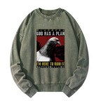 Kyoto-Lion Pigeons That Want To Break The Plan Washed Sweatshirt