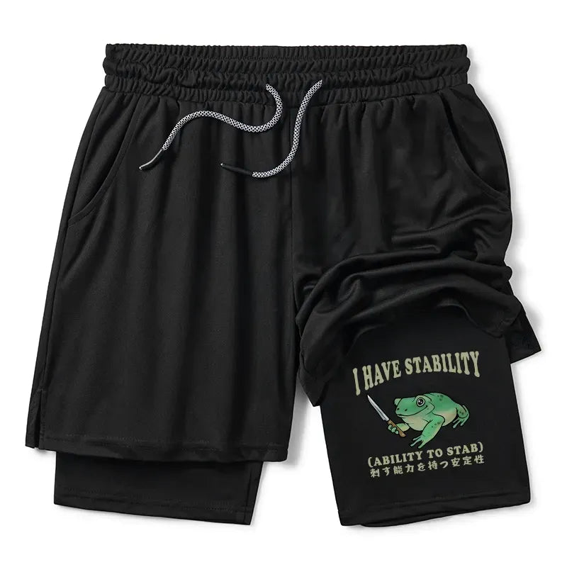 Kyoto-Lion Mentally Stable Assassin Frog Training Shorts