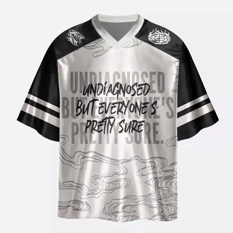 Kyoto-Lion Self-diagnosed Illness Funny Glossy Oversized Jersey