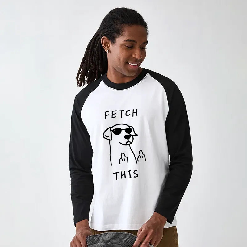 Kyoto-Lion Rebellious Dog Raglan Long Sleeve T-shirt