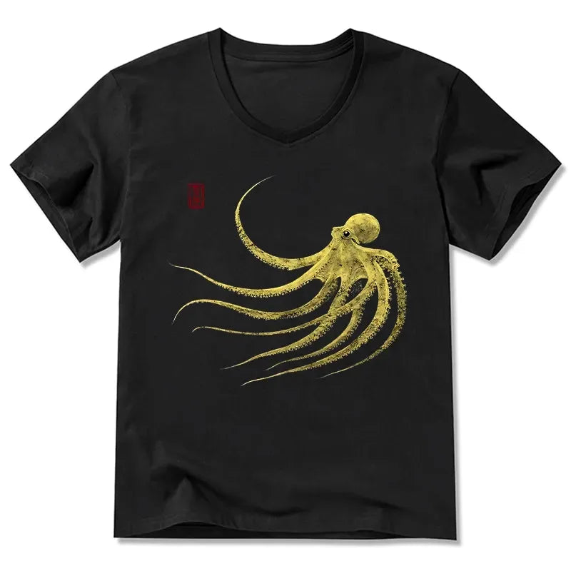 Vintage Japanese Octopus T-Shirt for Summer