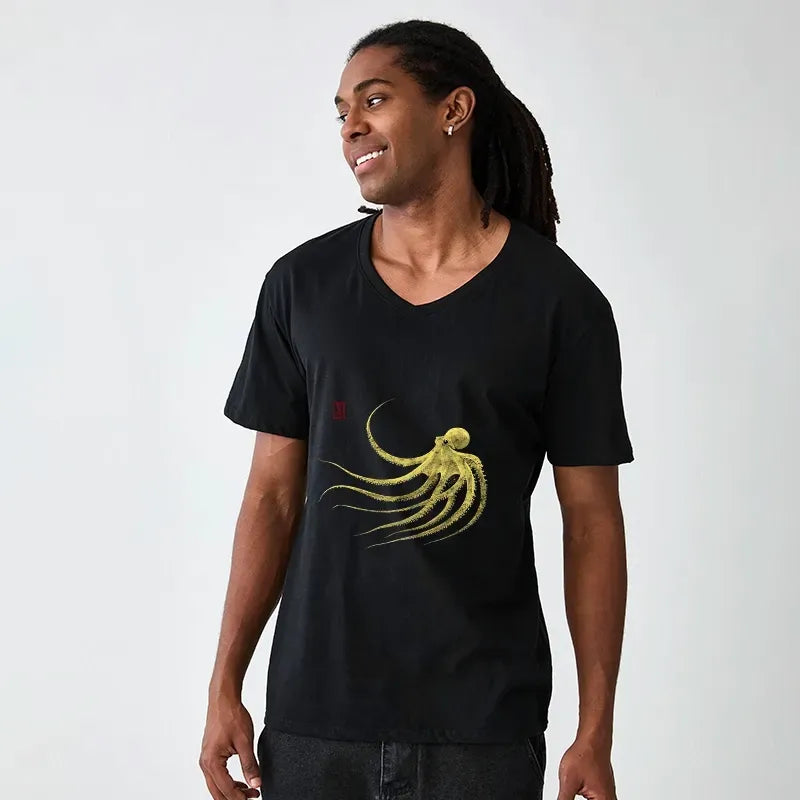 Vintage Japanese Octopus T-Shirt for Summer