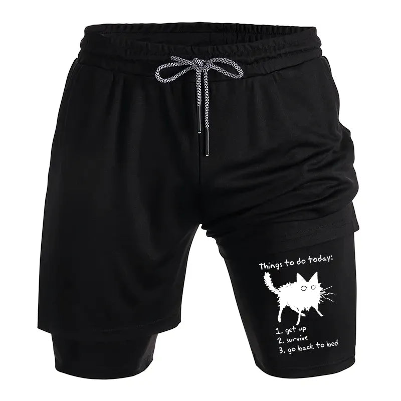 Kyoto-Lion Lazy Cat Sweat Shorts