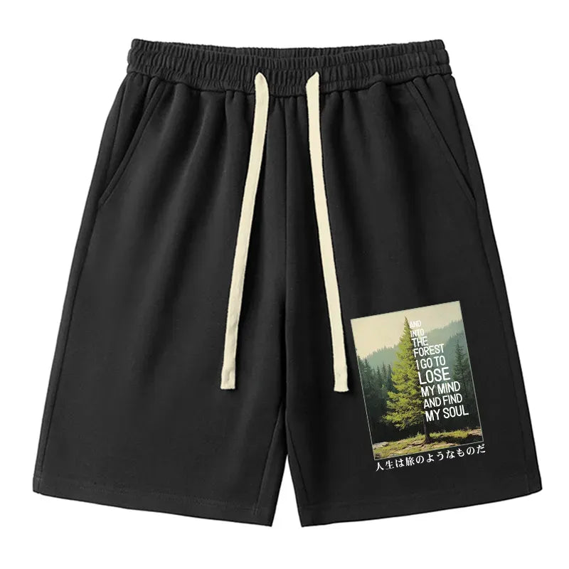 Japanese Healing Forest Shorts for Summer