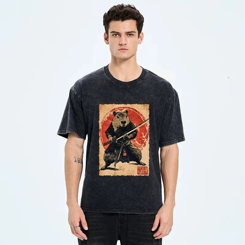 trending samurai capybara unisex t-shirt