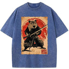 japanese samurai capybara washed t-shirt