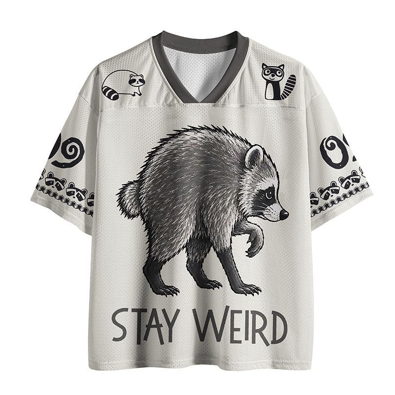 Kyoto-Lion Funny Jimothy Raccoon Mood Mesh Jersey