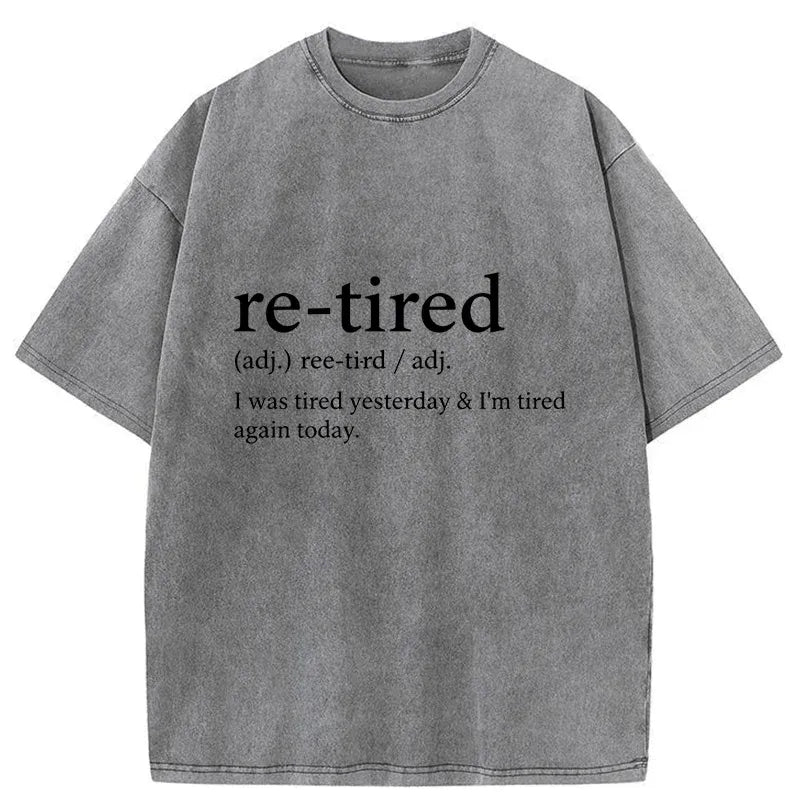 Kyoto-Lion Re-Tired Funny Washed T-Shirt