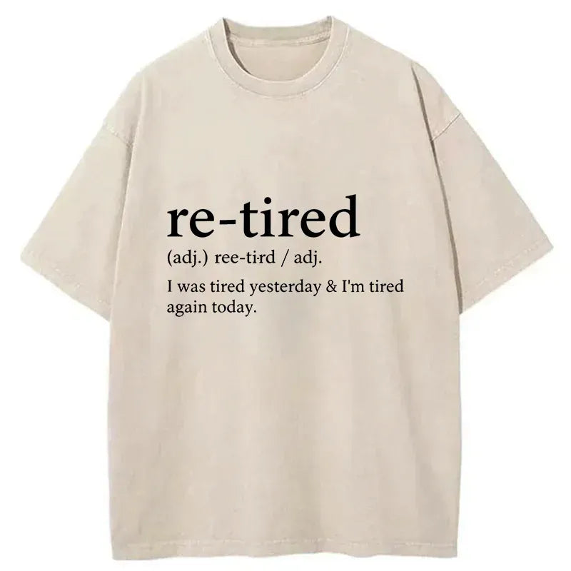 Kyoto-Lion Re-Tired Funny Washed T-Shirt