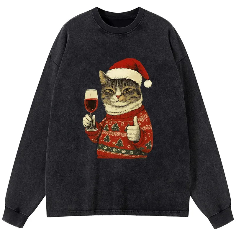 Christmas Cat T-Shirt Gift for Cat Lovers