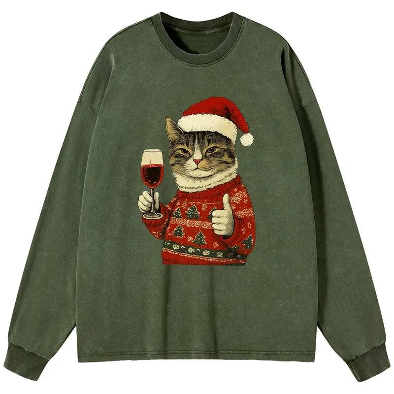Christmas Cat T-Shirt Gift for Cat Lovers