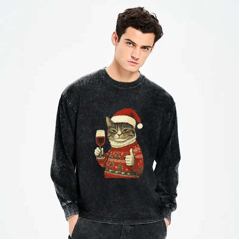 Christmas Cat T-Shirt Gift for Cat Lovers