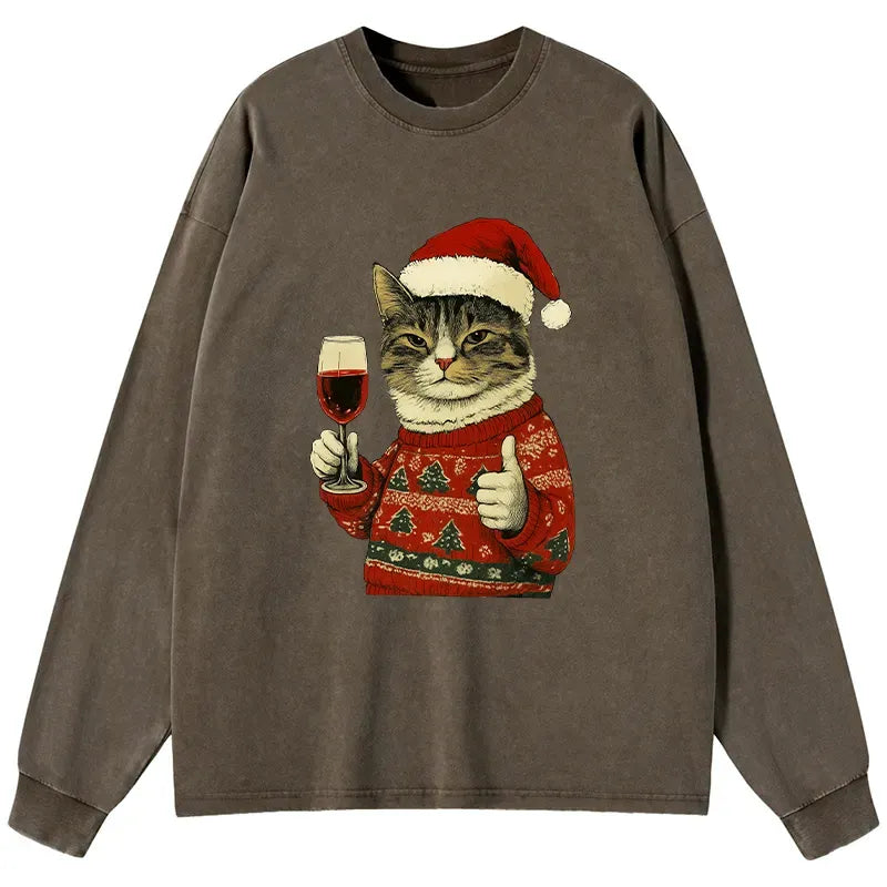 Trendy Japanese Cat Long Sleeve Shirt