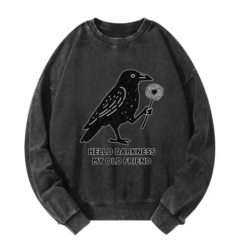 Comfortable Washed Crow Sweatshirt