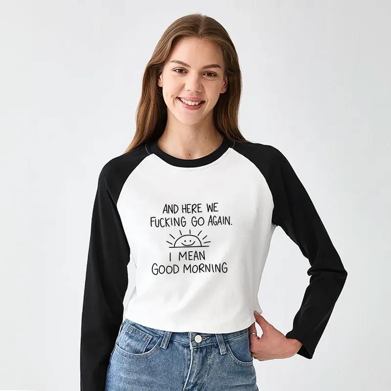 japanese vintage crop tee for women