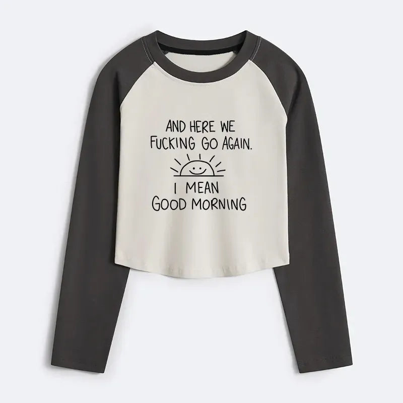 japanese vintage crop tee for women